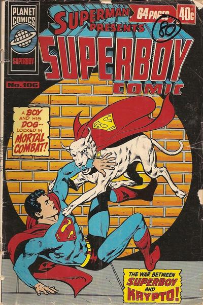 Superman Presents Superboy Comic #106