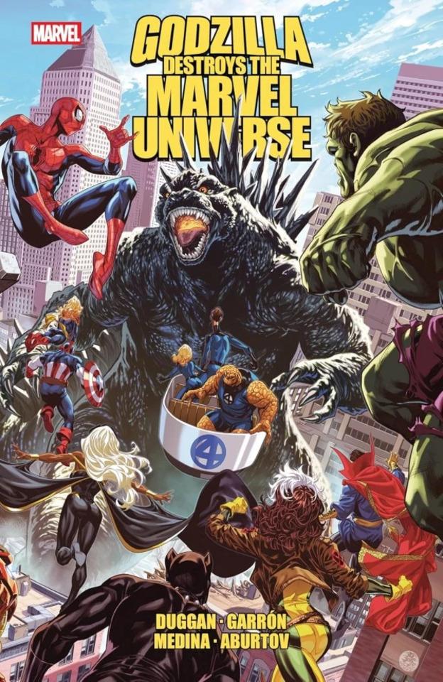 Godzilla Destroys the Marvel Universe cover — © Marvel
