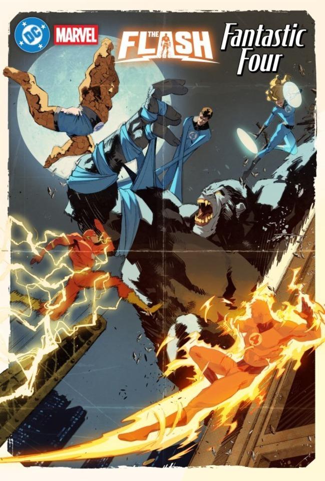 DC/Marvel: The Flash/Fantastic Four cover — © DC Comics