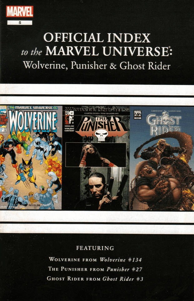 Wolverine, Punisher & Ghost Rider: Official Index to the Marvel Universe #5