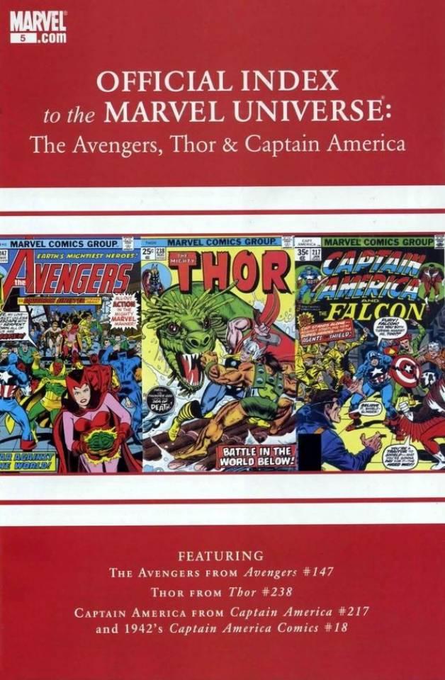 Avengers, Thor & Captain America: Official Index to the Marvel Universe #5