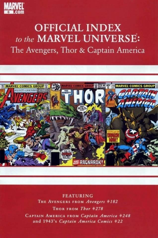 Avengers, Thor & Captain America: Official Index to the Marvel Universe #6