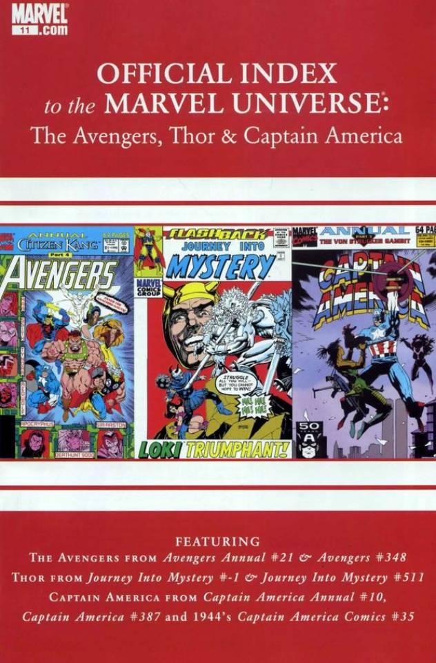 Avengers, Thor & Captain America: Official Index to the Marvel Universe #11