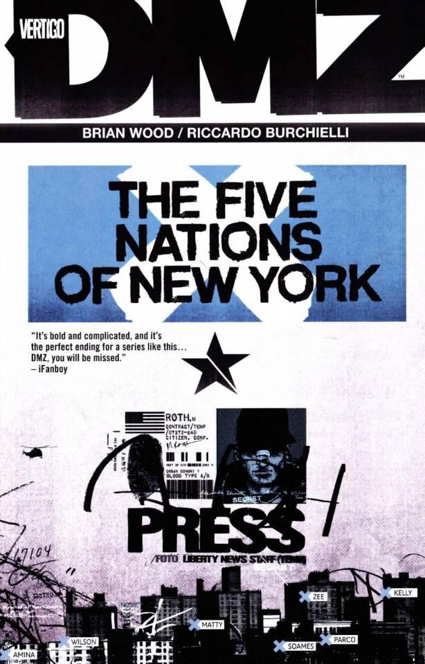 DMZ: The Five Nations of New York cover — © DC Comics