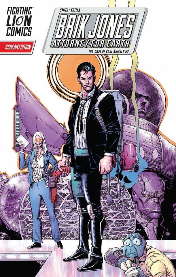 Brik Jones: Attorney For Earth Ashcan cover — © Fighting Lion Comics