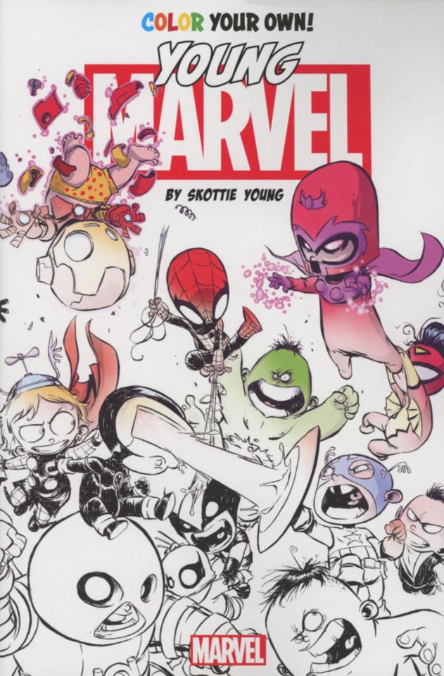 Color Your Own Young Marvel by Skottie Young cover — © Marvel