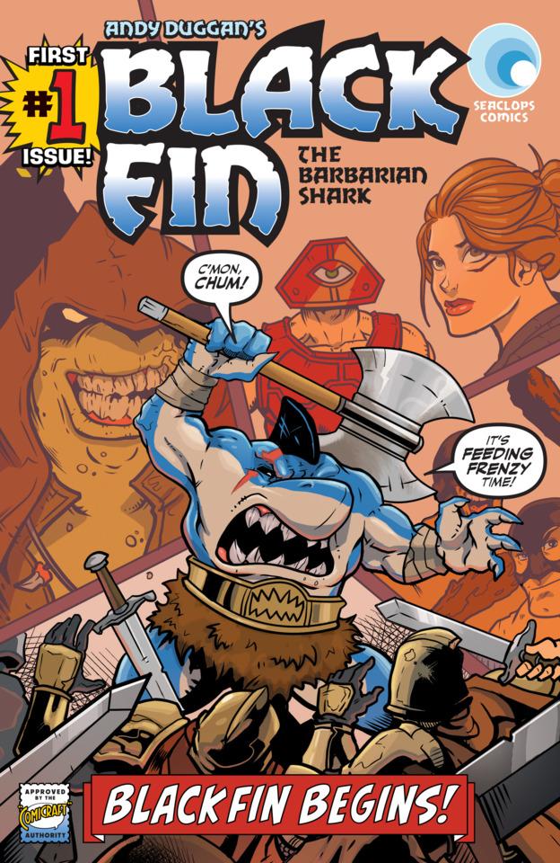 Black Fin: The Barbarian Shark cover — © Seaclops Comics