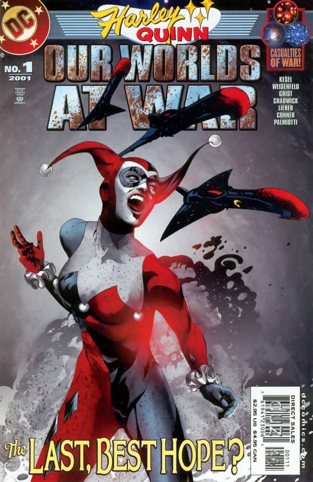 Harley Quinn: Our Worlds at War cover — © DC Comics