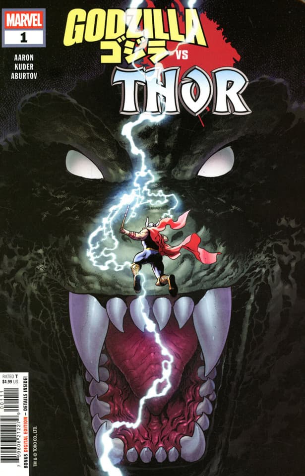 Godzilla vs. Thor cover — © Marvel Comics