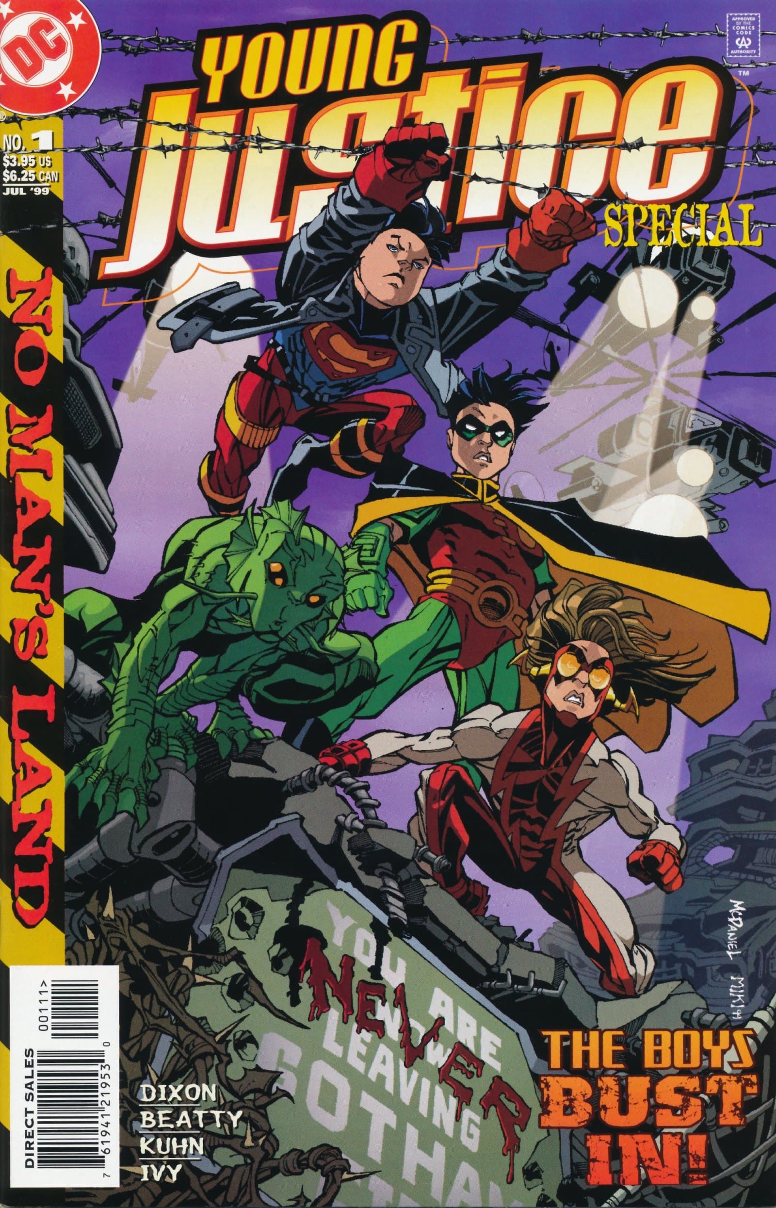 Young Justice in No Man's Land #1 cover