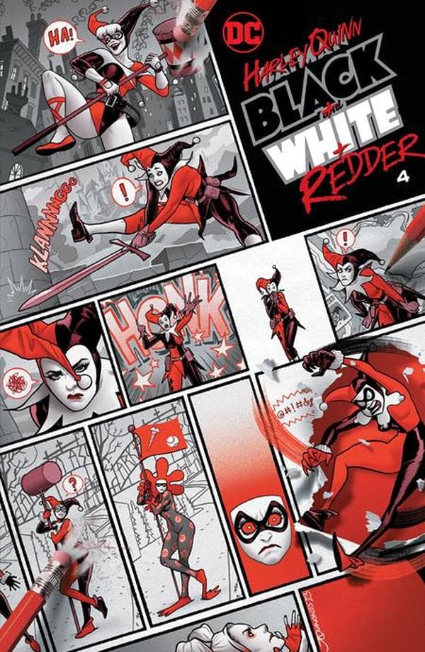 Harley Quinn: Black + White + Redder #4 cover