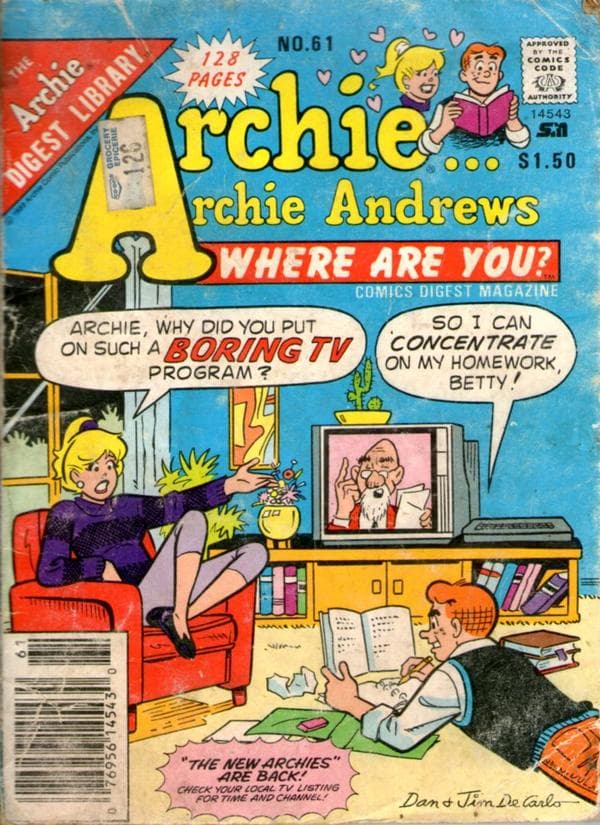 Archie... Archie Andrews, Where Are You? Comics Digest Magazine #61 cover