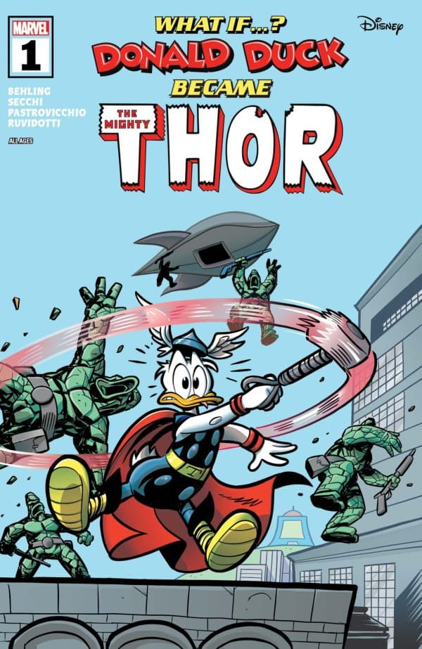 Marvel & Disney: What If...? Donald Duck Became Thor cover — © Marvel Comics