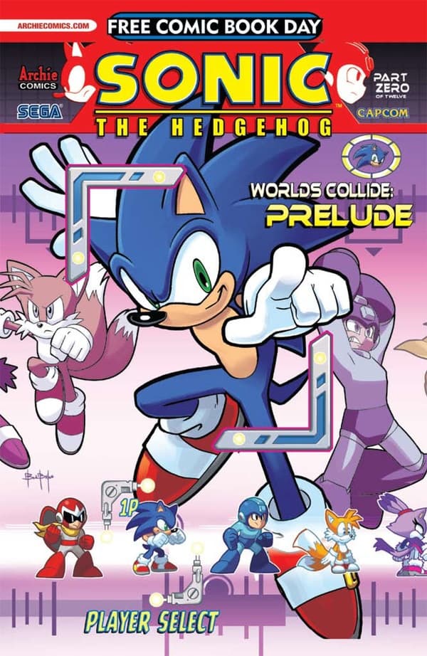Sonic and Mega Man: Worlds Collide Prelude, Free Comic Book Day Edition #1 cover