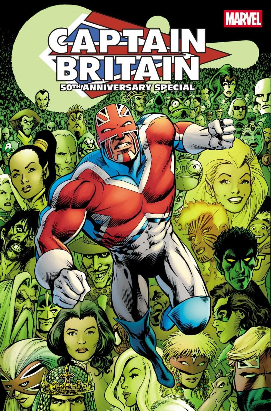 Captain Britain 50th Anniversary Special cover — © Marvel Comics