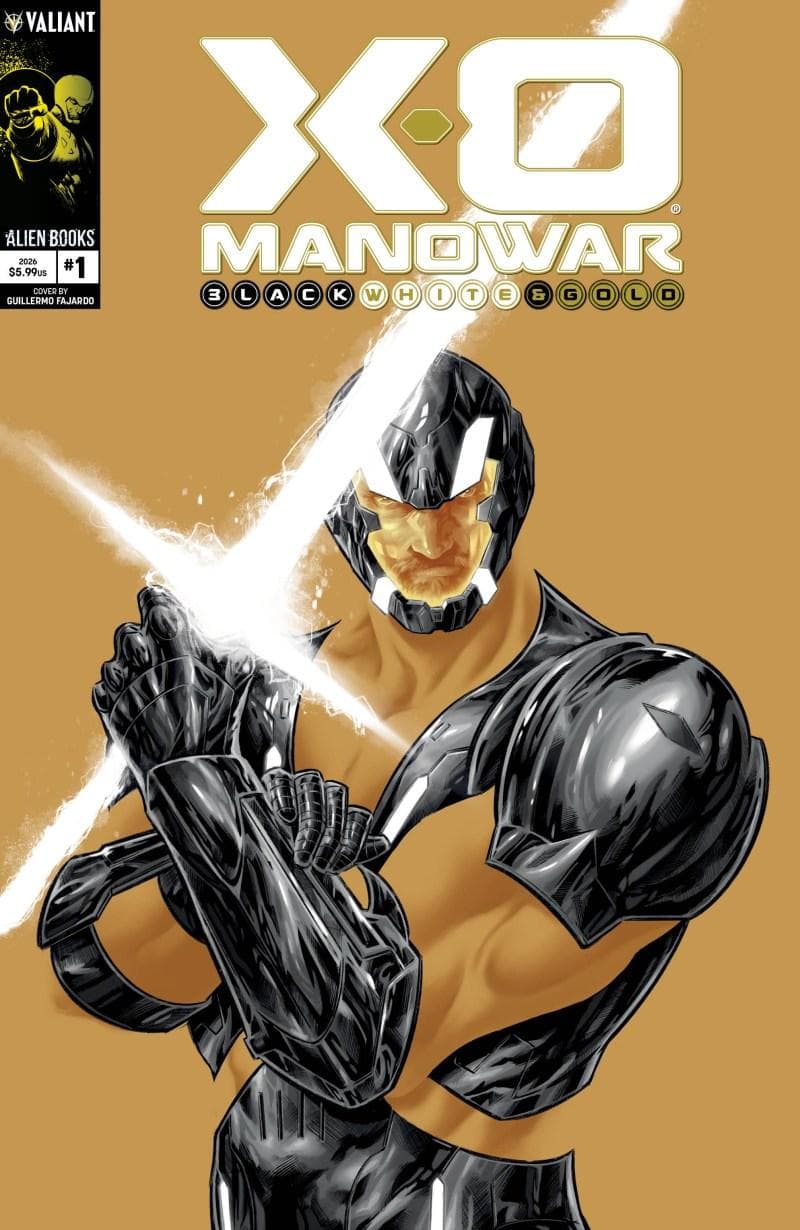 X-O Manowar: Black, White & Gold cover — © Valiant Comics