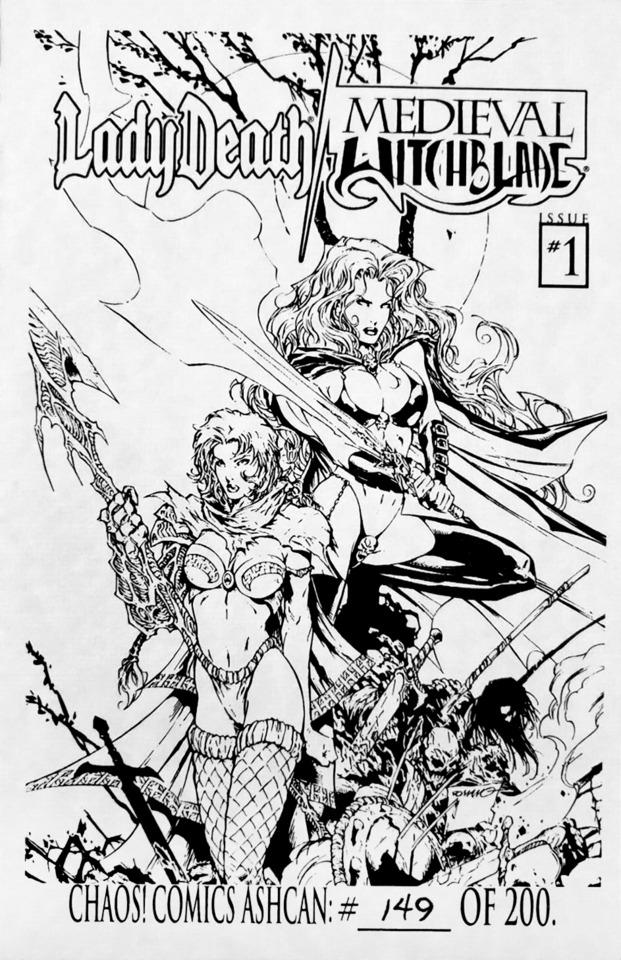 Lady Death / Medieval Witchblade Ashcan cover — © Chaos! Comics