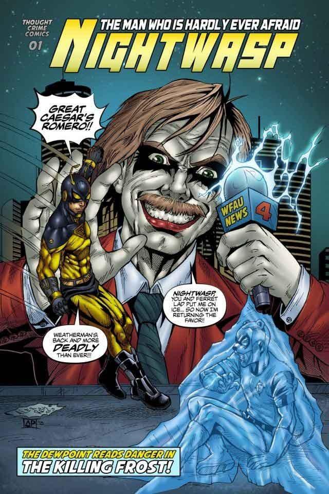 Nightwasp: The Man Who Is Hardly Ever Afraid cover — © Thought Crime Comics