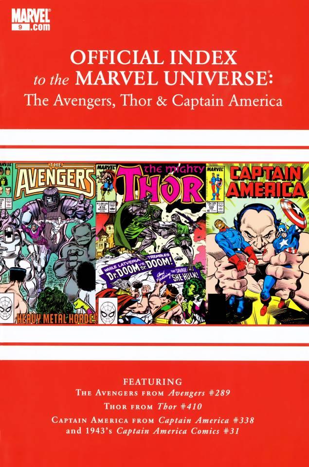 Avengers, Thor & Captain America: Official Index to the Marvel Universe #9