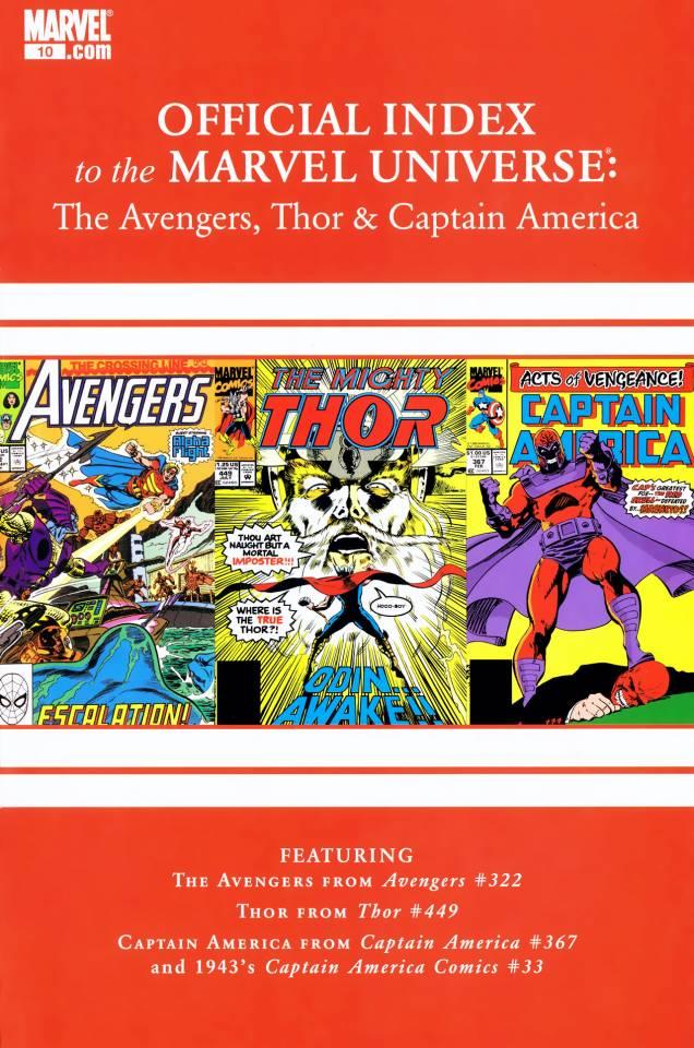 Avengers, Thor & Captain America: Official Index to the Marvel Universe #10