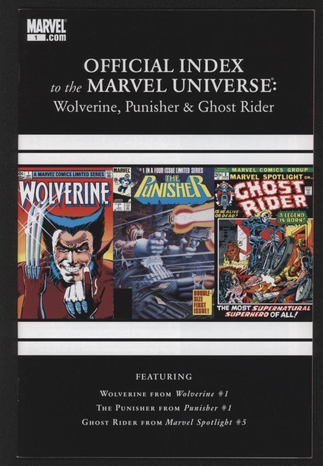Wolverine, Punisher & Ghost Rider: Official Index to the Marvel Universe