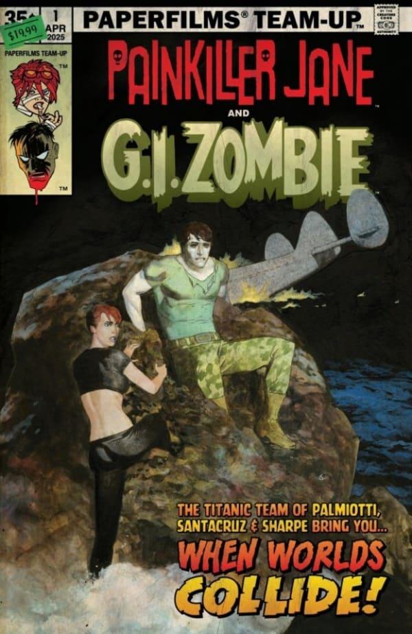 Paperfilms Team-Up: Painkiller Jane & G.I. Zombie cover — © Paperfilms