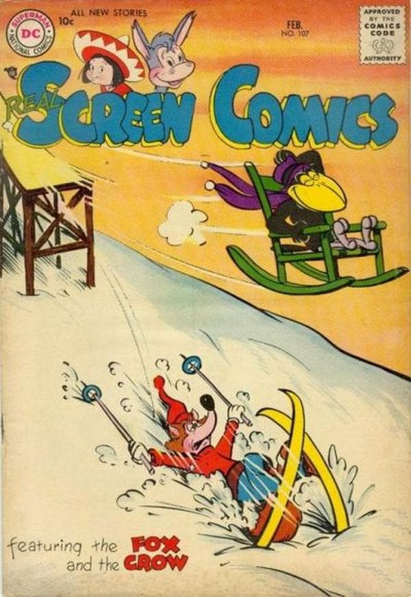Real Screen Comics #107 cover