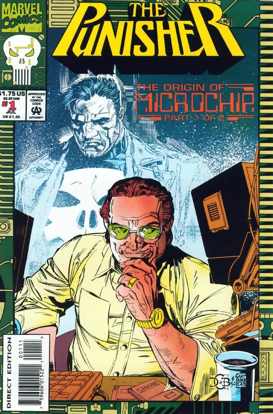 The Punisher: The Origin of Microchip cover — © Marvel Comics