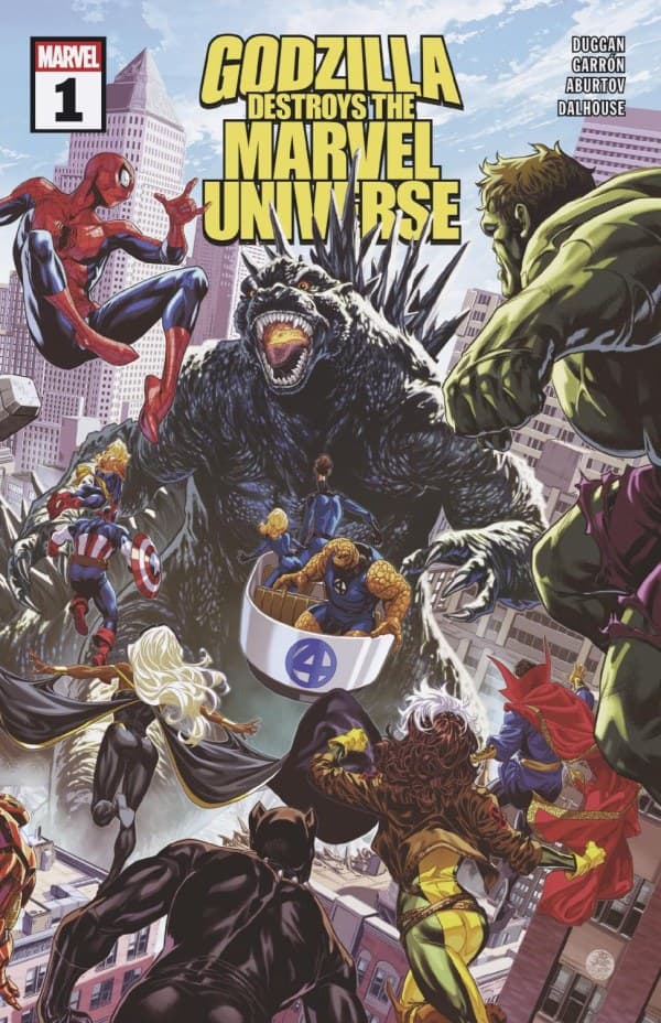 Godzilla Destroys the Marvel Universe #1 cover