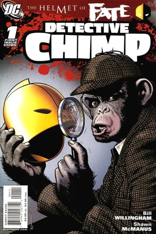 Helmet of Fate: Detective Chimp cover — © DC Comics